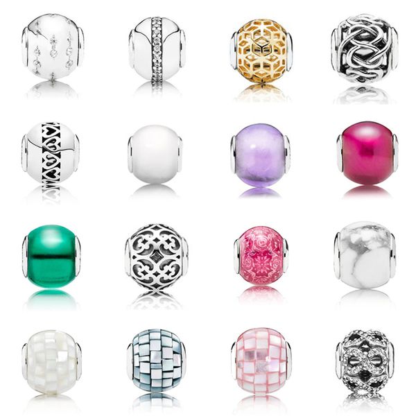

new 2021 100% 925 sterling silver marble e series fit diy original bracelet fshion jewelry gift, Black
