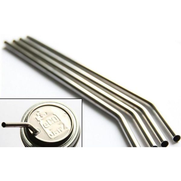 

100pcs stainless steel straw steel drinking straws 8.5" reusable eco metal drinking straw bar drinks tool cleaning bru jllmqd insyard
