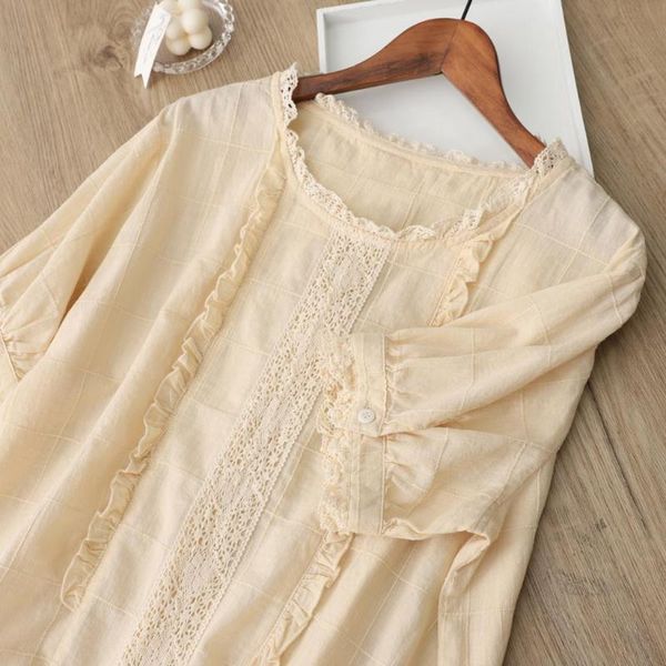 

women's blouses & shirts summer japanese sweet lace collar shirt female short-sleeved, White