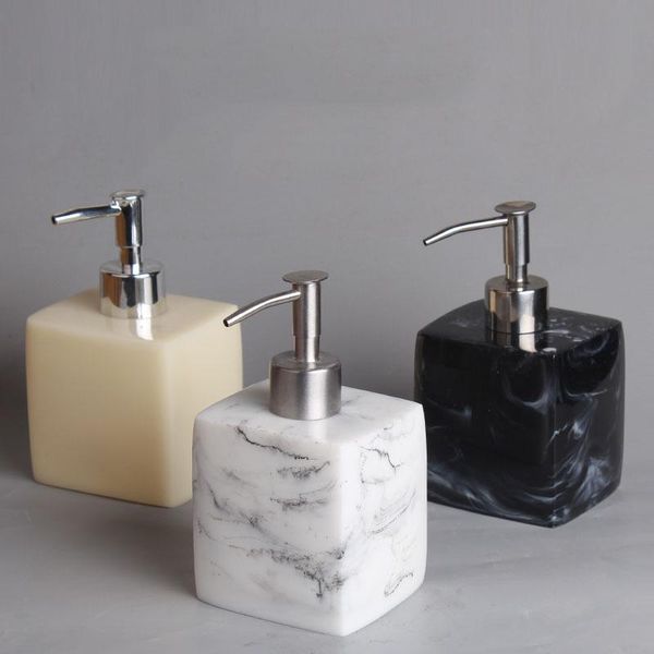 

european style creative marble pattern 400ml resin soap bottle household shower gel shampoo facial cleanser dispensing bottle