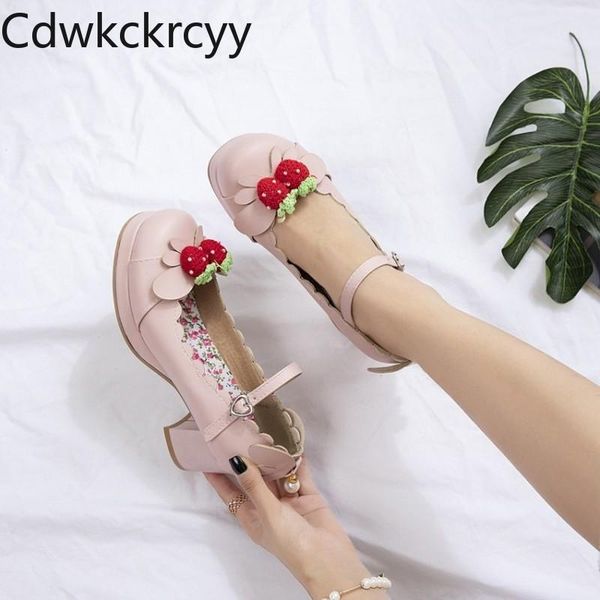 

dress shoes spring and fall the fashion round head thick heel women beige pink black sweet college style high single