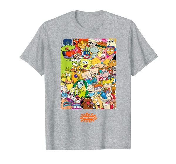

group scenter square all 90s characters t-shirt, White;black