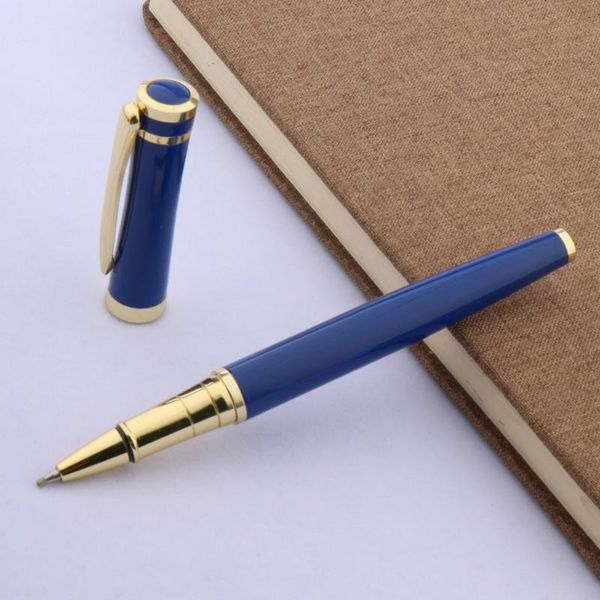 

ballpoint pens blue golden gift pen office metal rollerball, Blue;orange