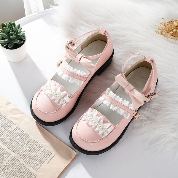 

sweet girls of the female down kawaii heels nice japanese party anime cos lolita women jk women's uniform shoes harajuku nbcb, Black