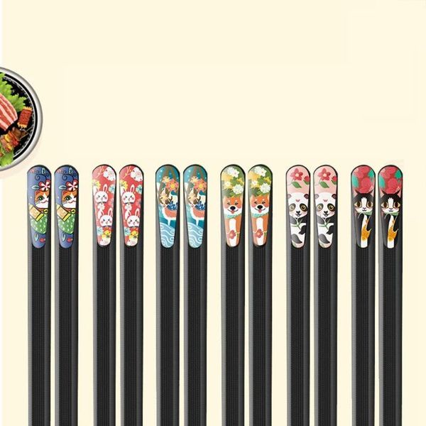 

chopsticks 6pair 24cm gifts japanese glass fiber pointed tip dinnerware set kitchen supplies tableware