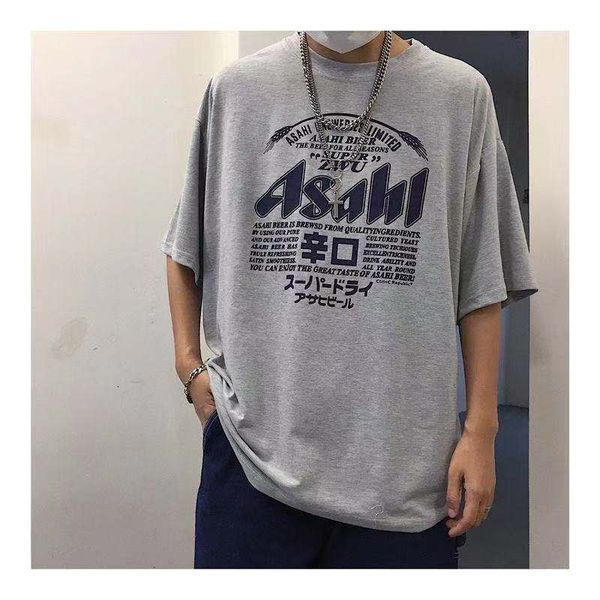 

men's and women's shirts short sleeves fashion around the neck cotton printing summer shirt 71kn, White