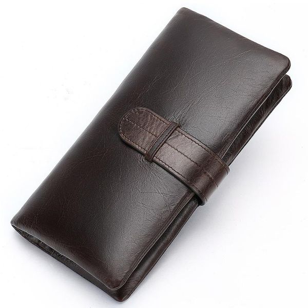 

wallets zipper men long wallet vintage cow leather male clutch purse phone card holder 100% genuine mens, Red;black