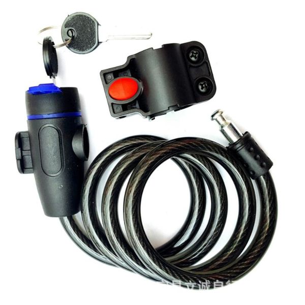

bike locks universal anti-theft bicycle lock stainless steel cable coil for mtb electric road folding with 2 key