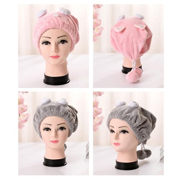

towel lx9c cute cartoon quick drying hat women shower hair turban dry wrapped towels