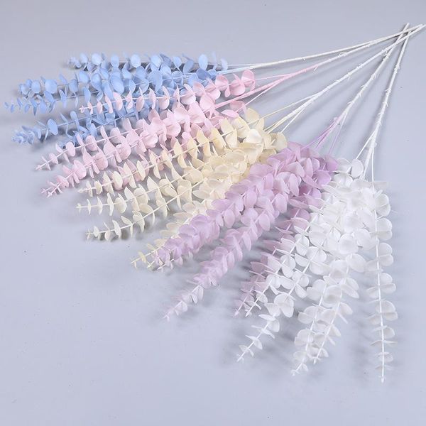 

decorative flowers & wreaths eucalyptus wedding decoration flower arrangement apple leaf artificial plastic gold silver pink vase decor