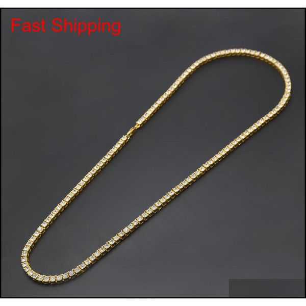 

gold chain 1 row simulated diamond hip-hop necklace chain 18inch 20inch 24inch 30inch hip hop mens gold tone iced jllzxp bdesybag, Black