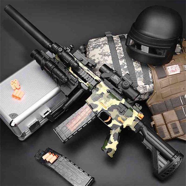 

children's soft bullet m416 assault man loaded boy's gun toy simulated chicken eating rifle