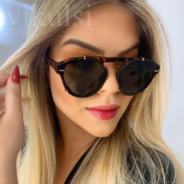 

punk men round rivet sunglasses women brand one piece sun glasses vintage leopard shades goggle oculos uv400, White;black
