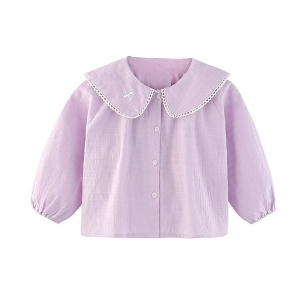 

shirts girls' shirt children's loose long sleeve, White;black