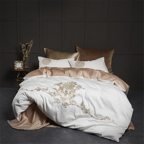 

bedding sets luxurious egyptian cotton duvet cover set, large king size classic embroidery kit