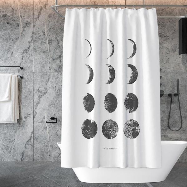 

shower curtains nordic r eclipse moon universe punch-kitchen set curtain waterproof bathing thicken mildew