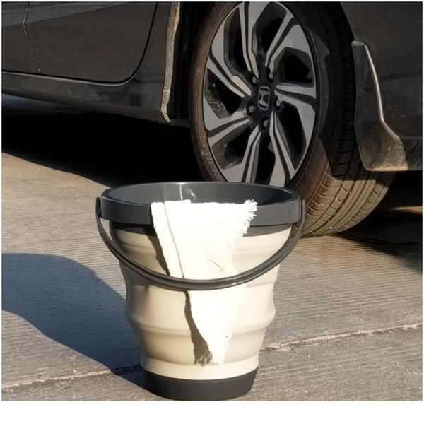 

promotion folding bucket sile bucket for fishing car wash outdoor fishing supplies bathroom kitchen camp bu qylqty