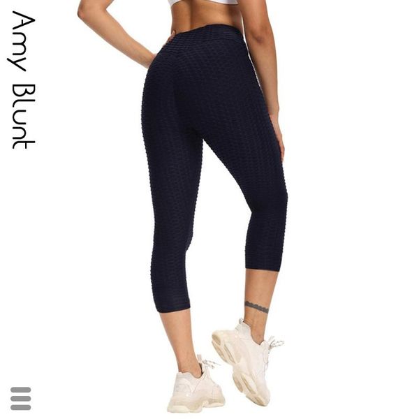 

jacquard calf length leggings women sport fitness workout gym scrunch booty legging anti cellulite push up yoga pants, White;red