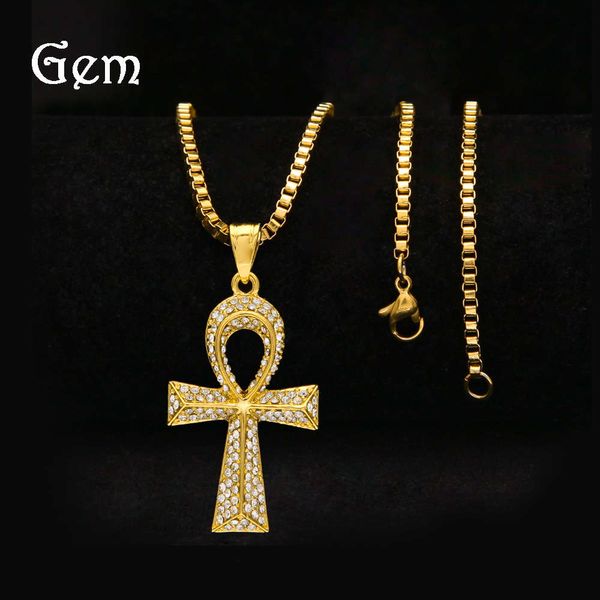 

new hip hop anhe key inlaid diamond life pendant trend men's jewelry, Silver