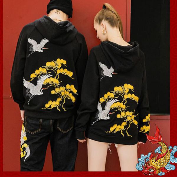 

autumn mens designers sweaters chinoiserie embroidered pullover long sleeve designers hoodies fashion streetwear clothing size m-3xl, Black