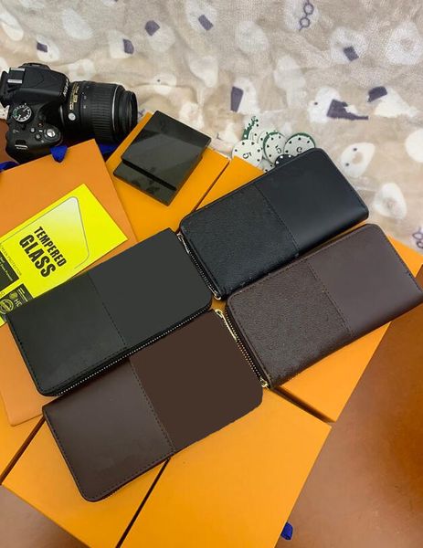 

classic lychee embossed letter wallets luxury designer plaid mens wallet large-capacity multi-card ladies zipper clutch bag fmouas color mat, Red;black