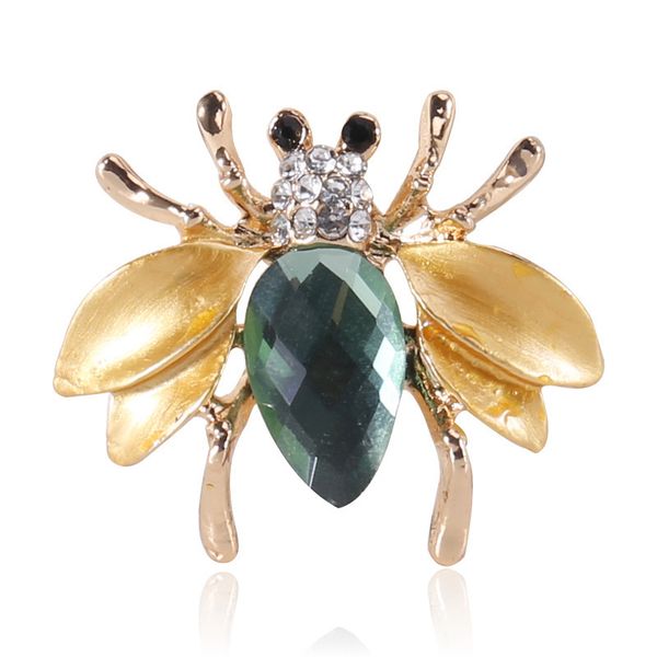 

factory wholesale fashion suit crystal oil dripping bee brooch alloy diamond badge high grade pin accessories christmas