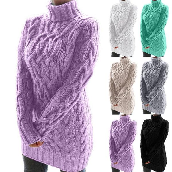 

women's sweaters gray slim turtleneck knitted sweater dress women soft kniting pullover 2021 autumn winter warm solid clothes mujer, White;black