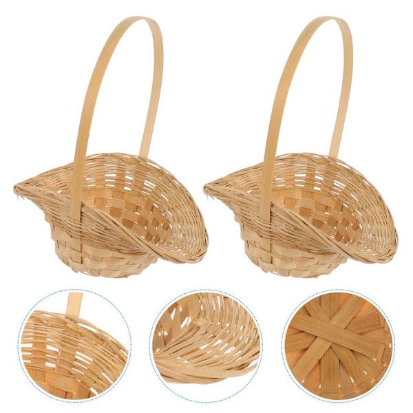 

storage baskets 2pcs woven flower basket household office desksnack