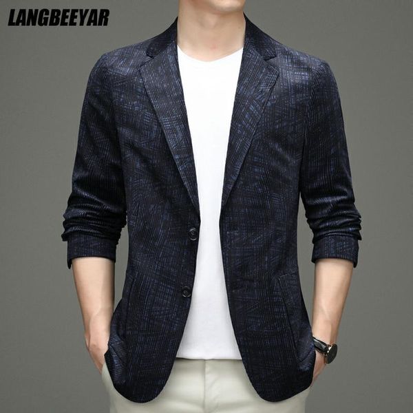 

men's suits & blazers high end designer casual fashion striped slim fit night mens blazer suite jacket elegant clothing 2021, White;black
