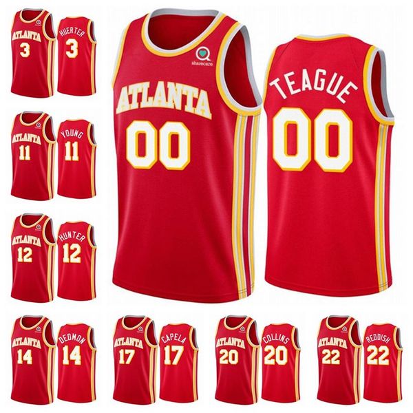 

atlanta hawks men cam reddish trae young 2020/21 swingman city basketball jersey red icon edition, Black;red