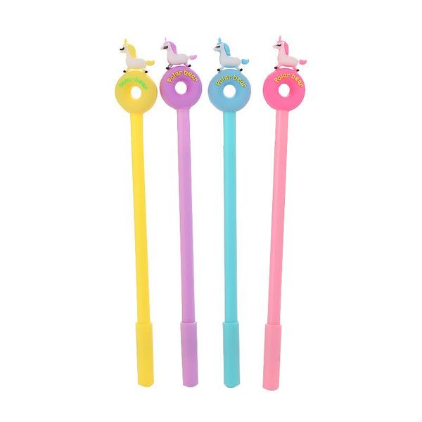 

ballpoint pens 1pcs creative pony doughnut cute soft plastic ball pen school office gifts supplies promotional, Blue;orange