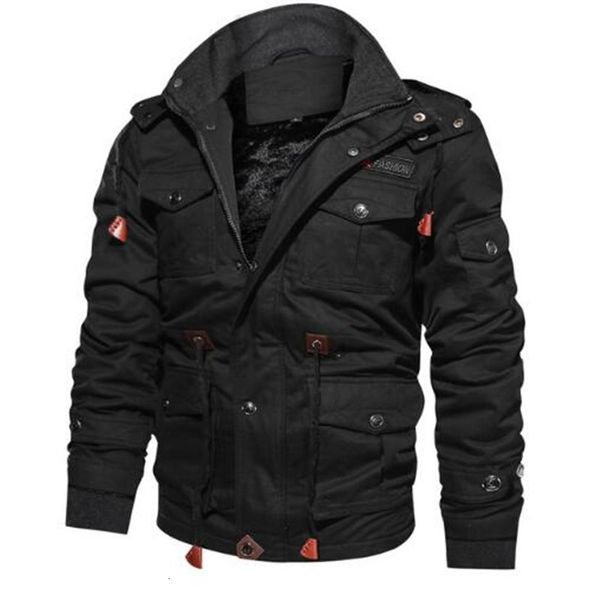 

winter fleece men's jackets warm hooded coat thermal thick outerwear male military jacket mens brand clothing big size mpog, Black;brown