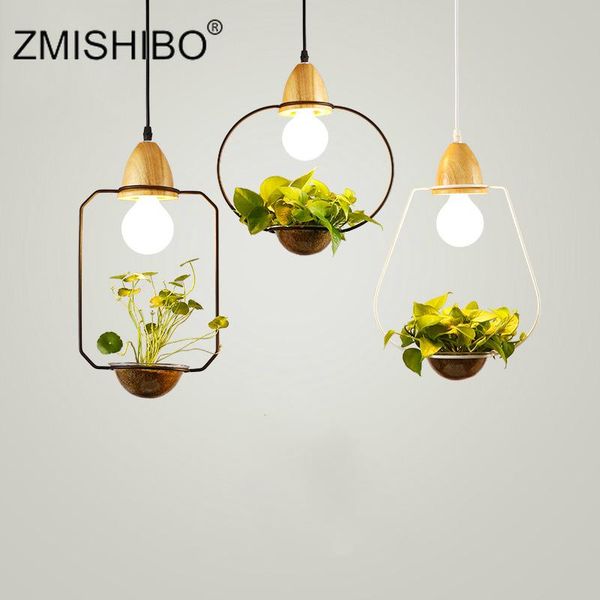 

lediary nordic creative potted led pendant lamp personality garden restaurant lighting flower glass plant bar iron chandelier