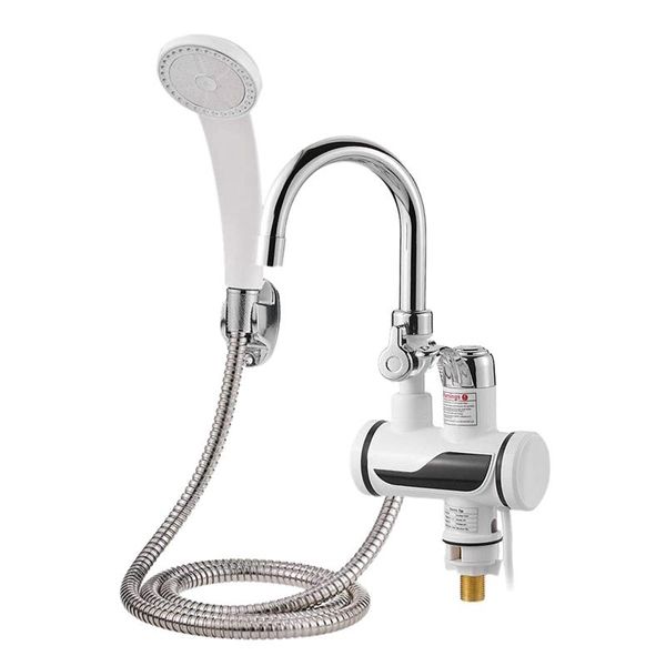 

bathroom shower sets sink faucet with removable electric head and instant water cold led temperature indicator eu plug