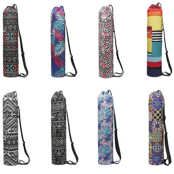 

outdoor bags 75*16cm yoga pilates mat bag practical canvas drawstring strap gym for 6mm sport exercise backpack cloth bottle holder