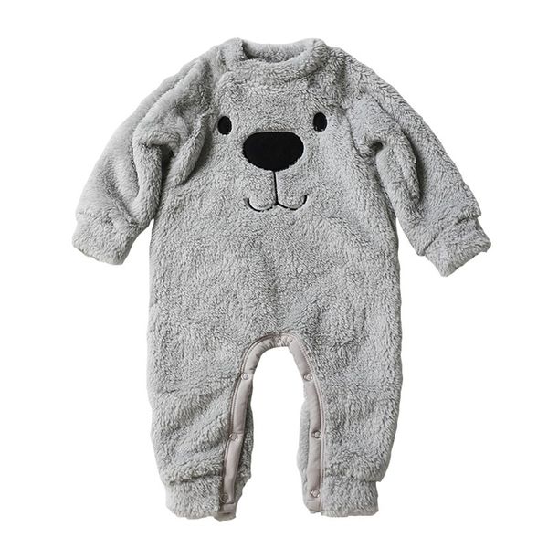 Inverno bebê menino menina roupas manga longa cashmere urso desenhos animados bebê macacão trajes recém-nascidos para 0-24m 210226