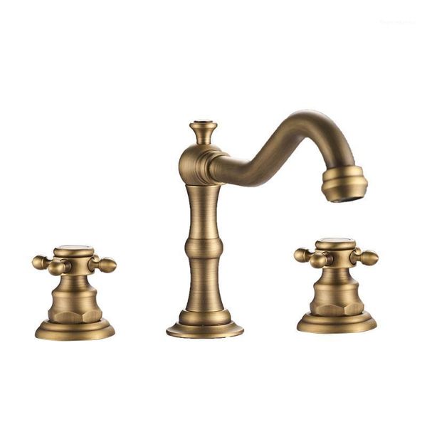 

bathroom sink faucets basin total brass mixer tap faucet 3 pcs bronze dual handle taps three holes1