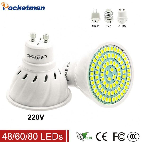 

bulbs led light bulb lamp gu10 bombillas gu 10 220v 2835 spotlight candle lights cold white