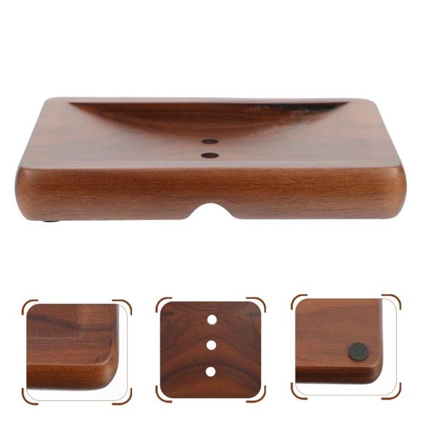 

soap dishes 1pc decorative box wooden storage case bathroom holder (coffee)