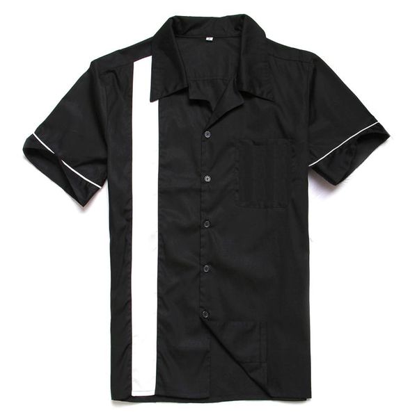 

men's casual shirts single stripe men short sleeved shirt, White;black