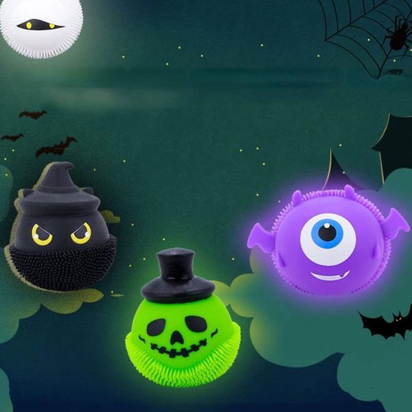 

party decoration night light halloween devil luminous balls spoof tpr ball demon glowing globble reliever decompression squeezing toy