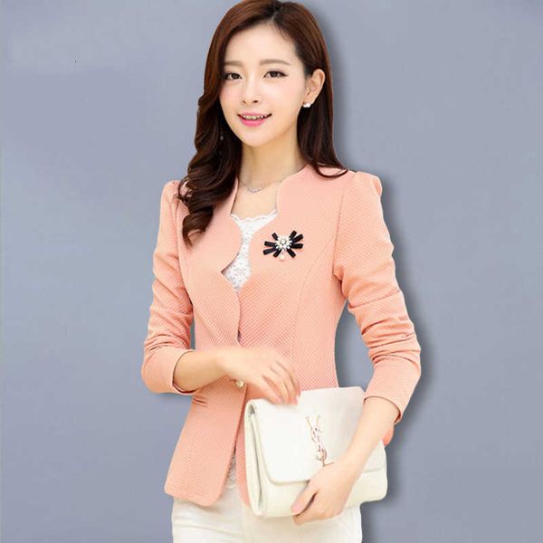 

fashionable ladies blazer feminino plus size blaser women suit blazers and jackets white/pink/blackyellow jaqueta feminina y190830, White;black