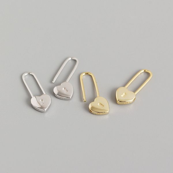 

yhe0291 s925 silver french luxury ins heart-shaped long earrings, Golden