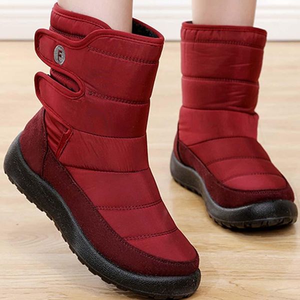 

boots waterproof woman winter women plush fur platform boot increase female shoes warm hook & loop women's botas mujer, Black