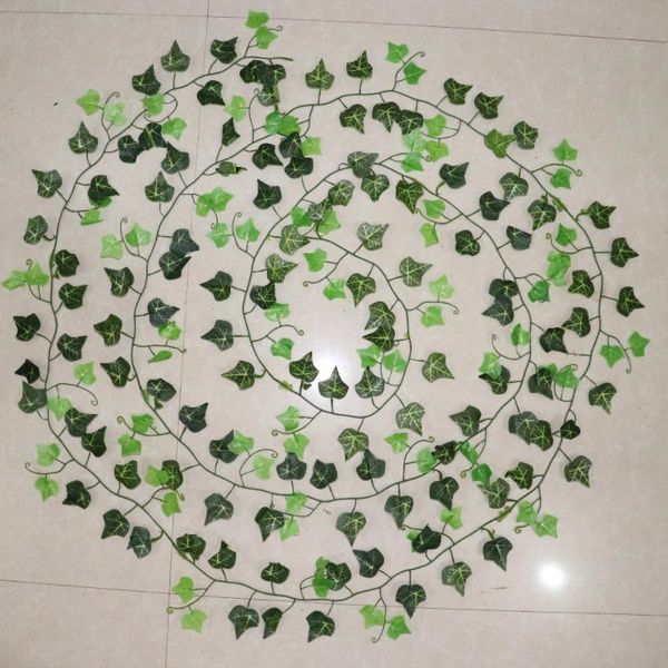 

1 pcs 2.4m home decor artificial ivy leaf garland plants vine fake foliage flowers creeper green ivy wreath dfds889