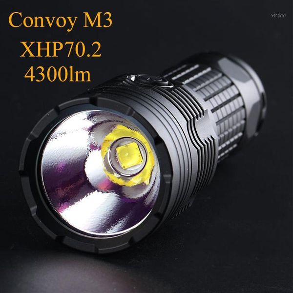 

flashlights torches convoy portable powerful 26650 flash light m3 cree xhp70.2 linterna led 4300lm temperature protection hunting torch1