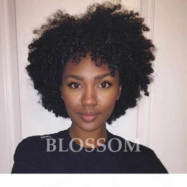 

short black wig short wigs for black women kinky curly afro wig human hair wigs for women perruque plucas, Black;brown
