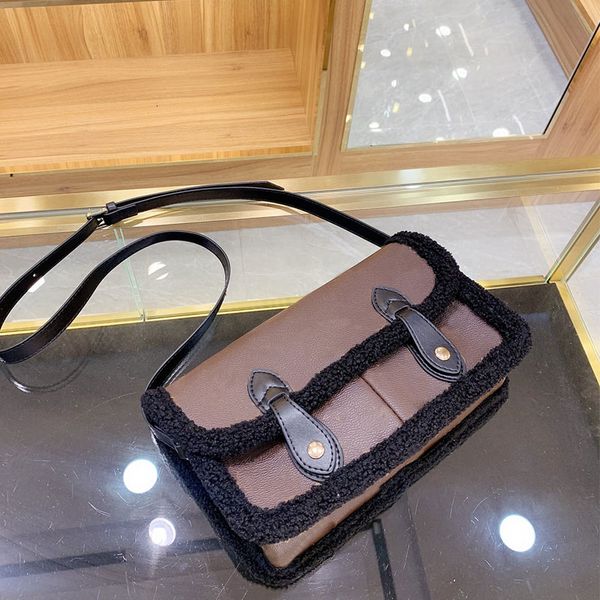 

medium crossbody purse classic messenger bag women shoulder wallet classic popular lamb hair handbag old flower