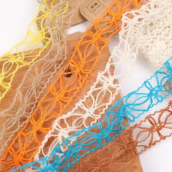 

party decoration 2m natural burlap hessian colorful jute wedding decor twine cord hollow lace string gift packing christmas diy supplies