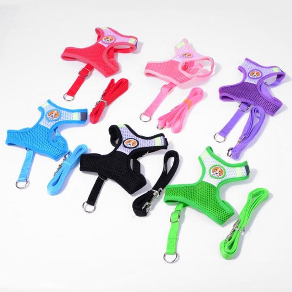 

dog collars & leashes harness vest reflective safety pet leash lead set outdoor traction rope chihuahua poodle pug costume